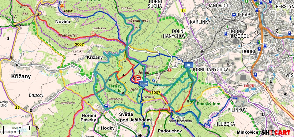 Enduro Race Jested - mapa